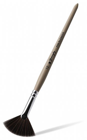 Y17012Black Wool Fan Brush 12